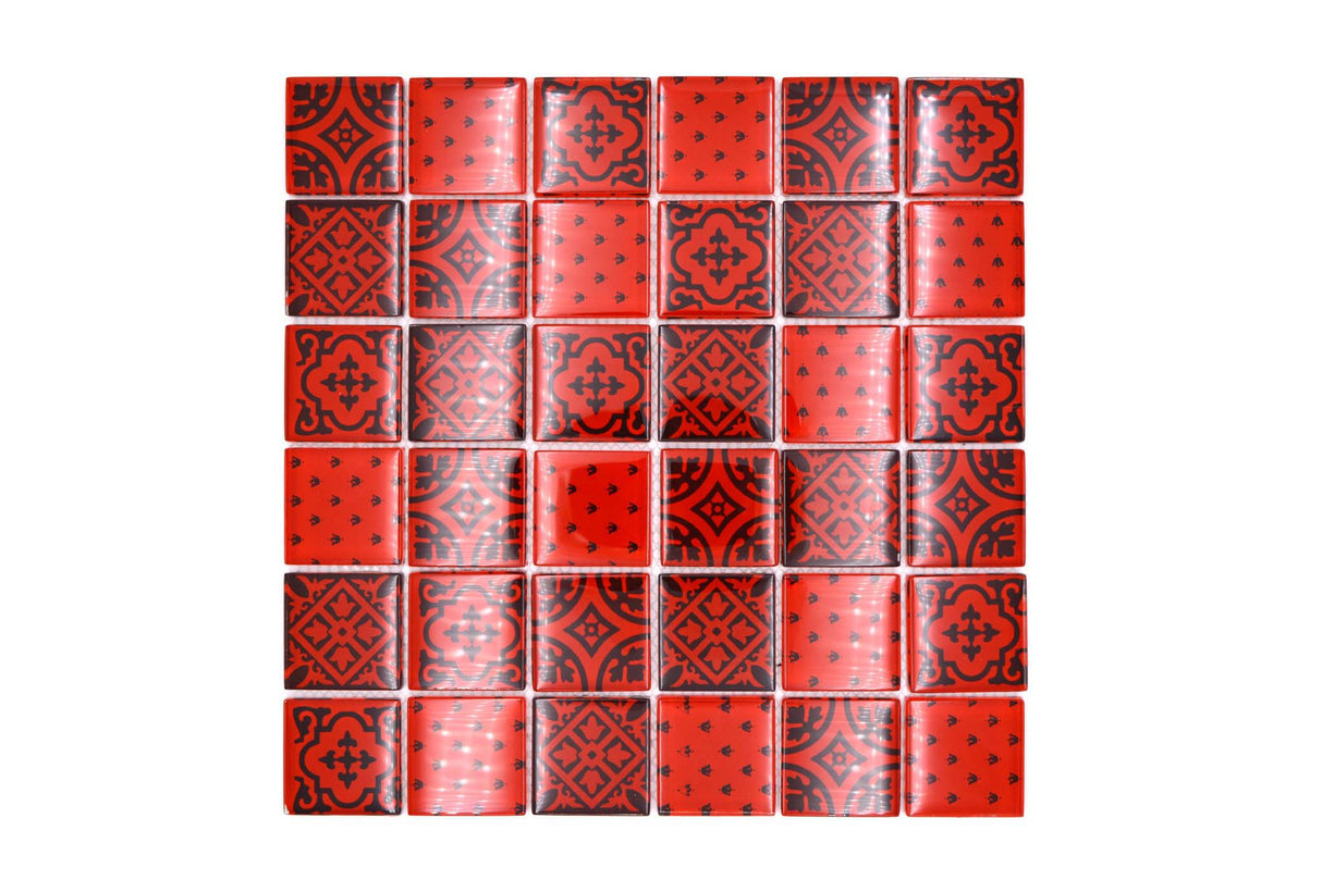 Mosaik Röd Falkenberg - 031 | 0,09 m²/ark