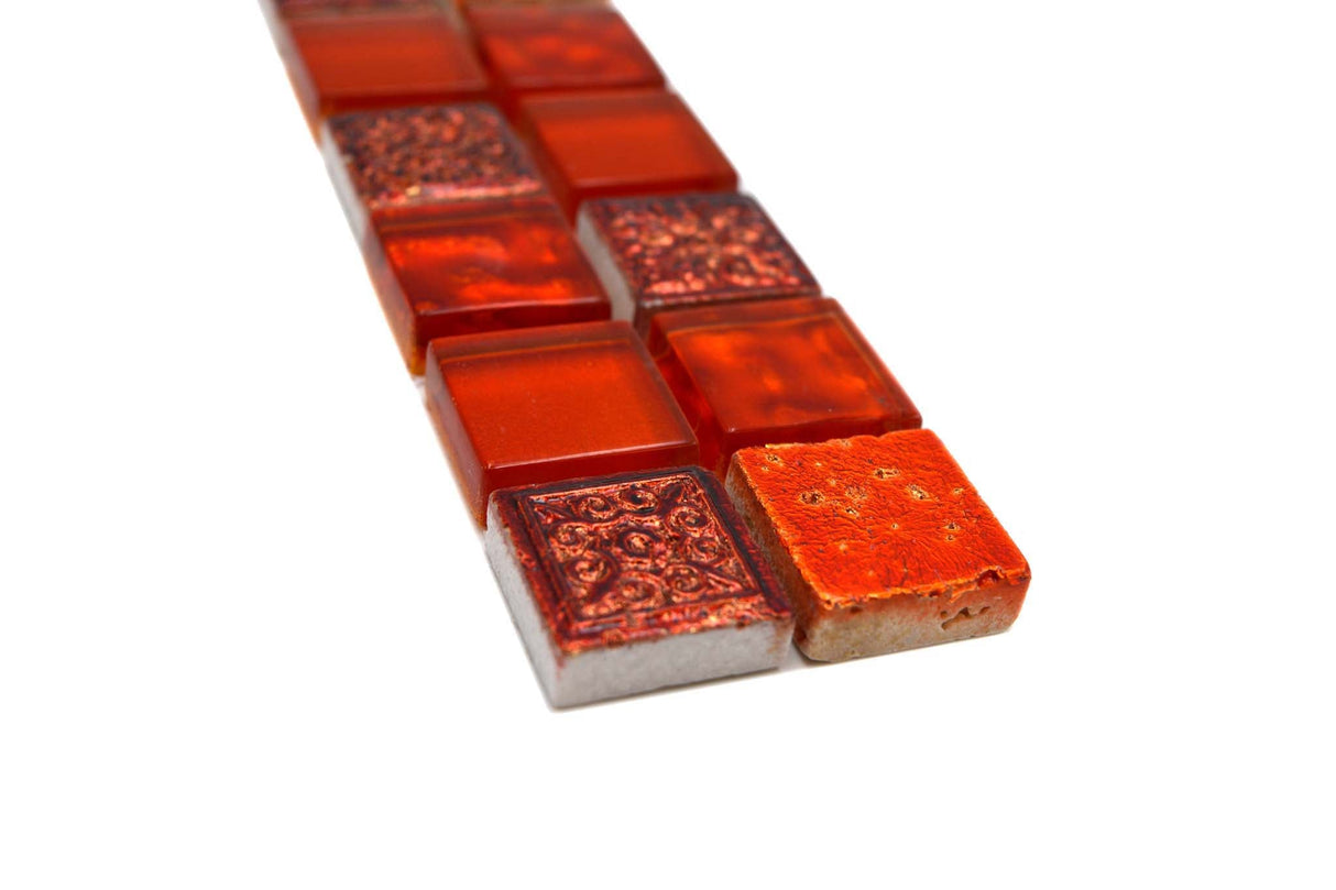 Bård (Kakel) Röd Markaryd - 059 | 23x23x8mm. Säljs styckvis.