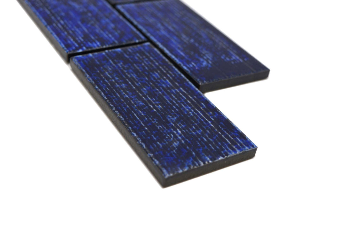 Bård (Kakel) Blå Markaryd - 057 | 94x47x7,5mm. Säljs styckvis.