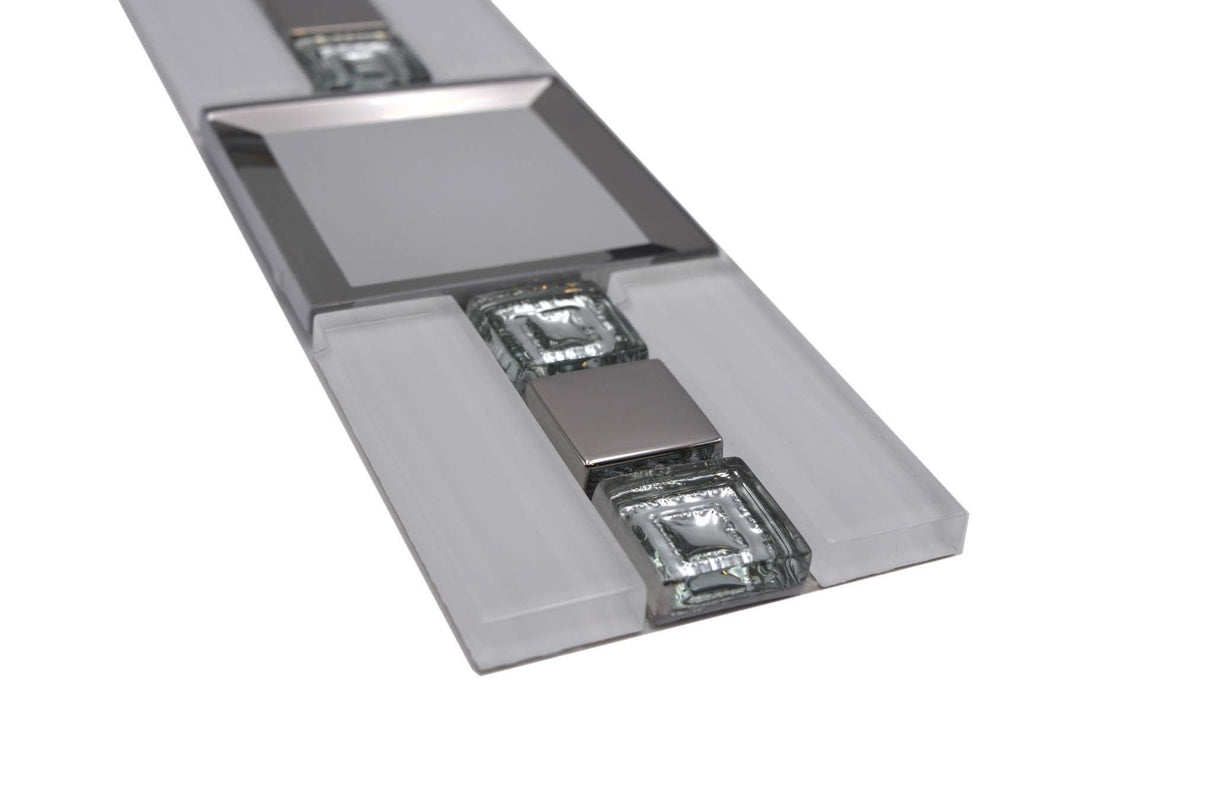 Bård (Kakel) Vit Markaryd - 072 | 23x23+23x73+73x73x8mm. Säljs styckvis.