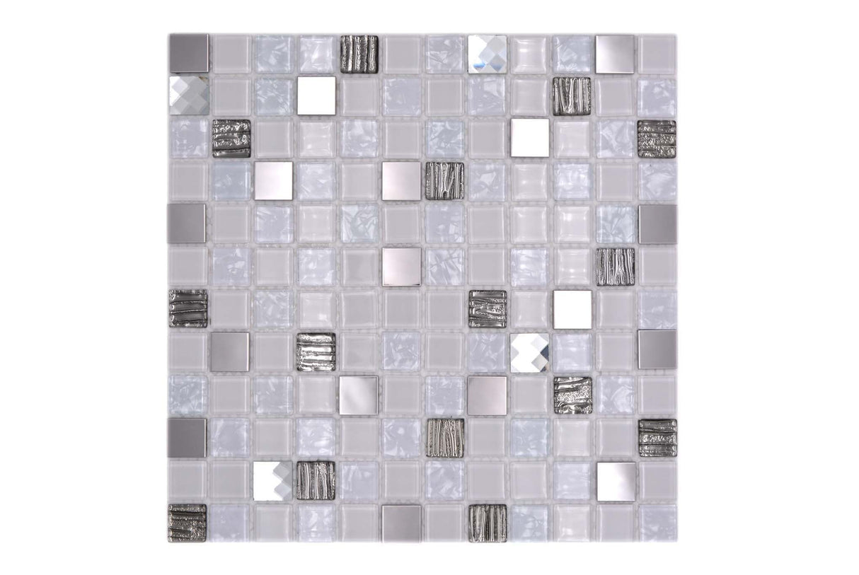 Mosaik Vit Östersund - 001 | 0,09 m²/ark
