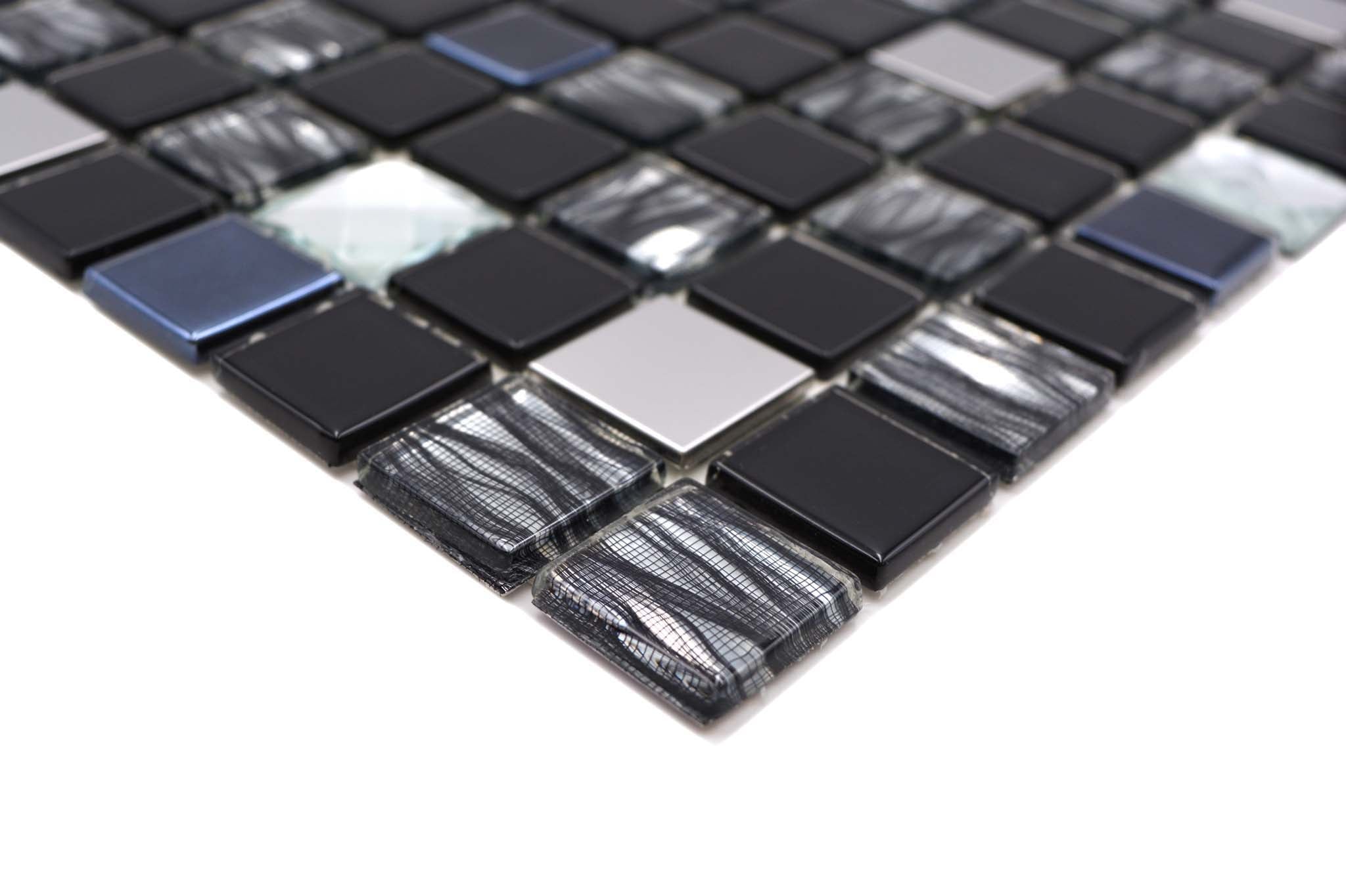 Självhäftande mosaik Svart Sundsvall - 005 | 0,09 m²/ark