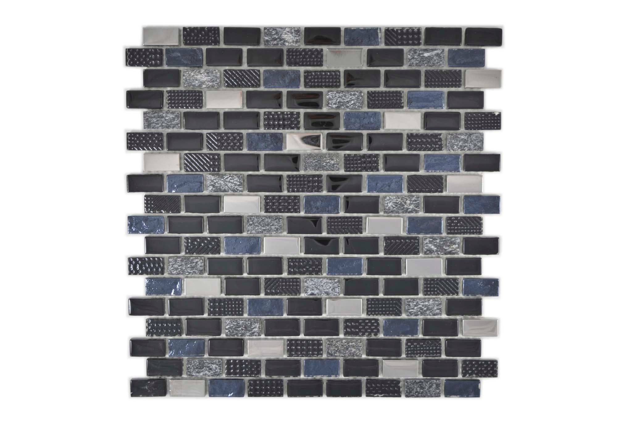 Mosaik Svart Höganäs - 001 | 0,085 m²/ark