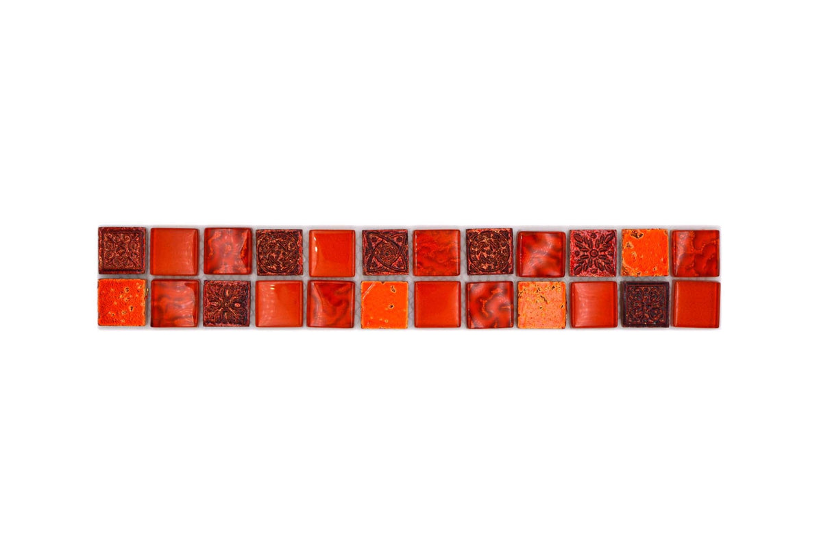 Bård (Kakel) Röd Markaryd - 059 | 23x23x8mm. Säljs styckvis.