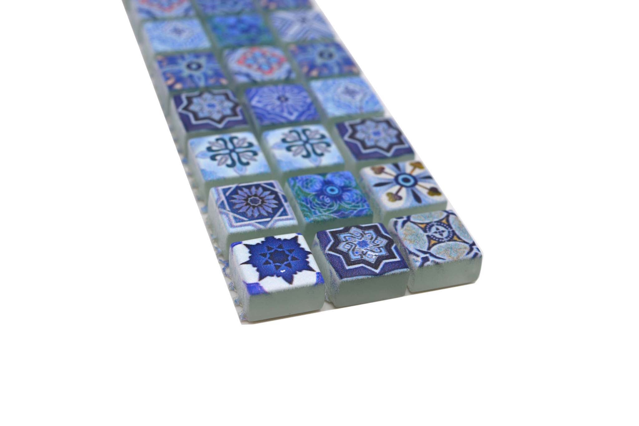 Bård (Kakel) Blå Markaryd - 028 | 15x15x8mm. Säljs styckvis.