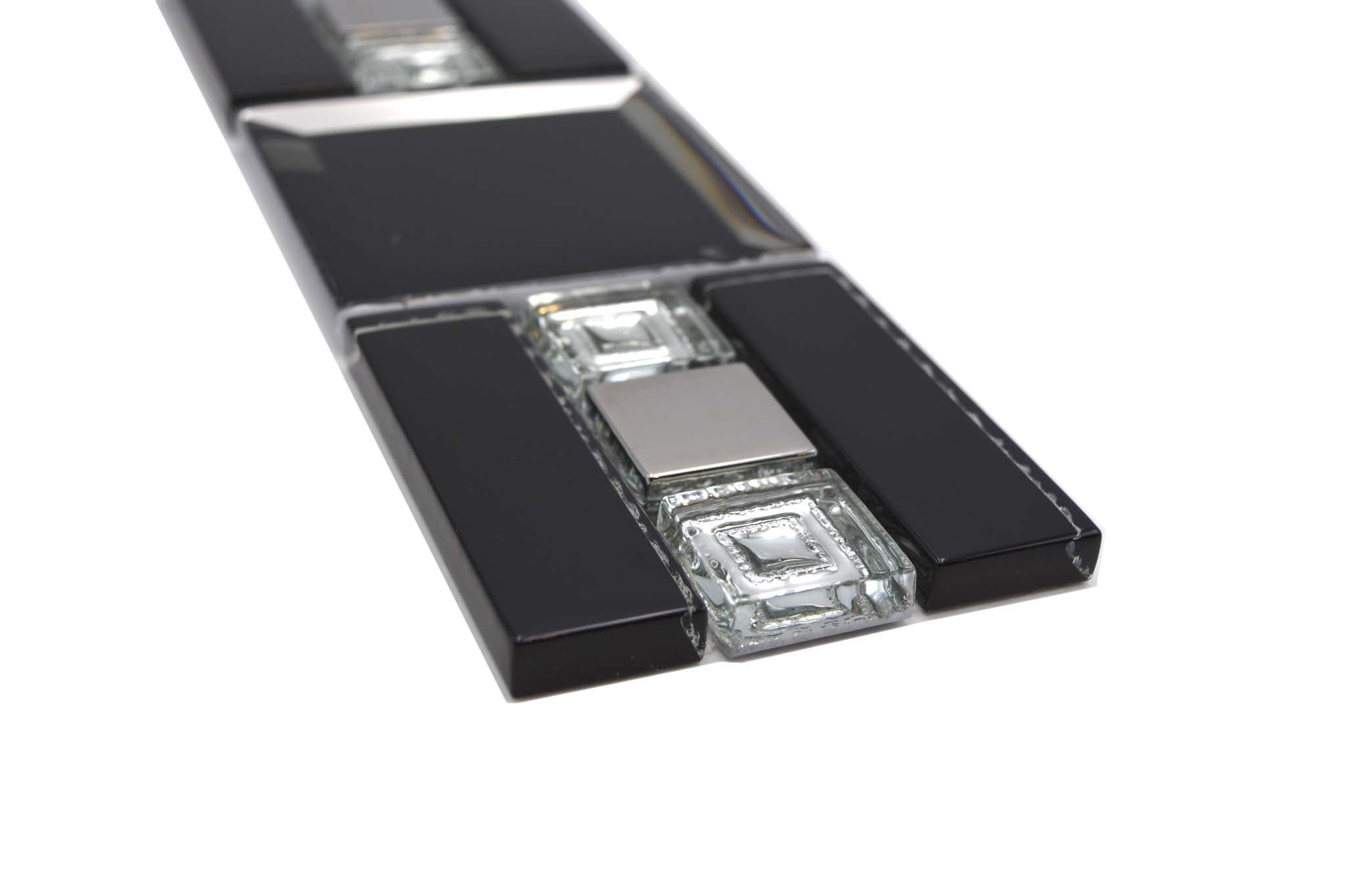 Bård (Kakel) Svart Markaryd - 071 | 23x23+23x73+73x73x8mm. Säljs styckvis.