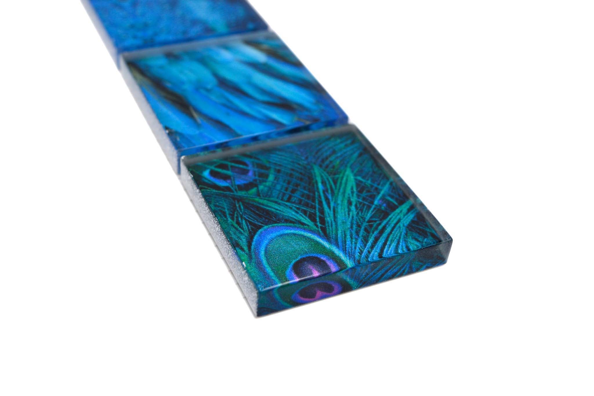 Bård (Kakel) Blå Markaryd - 034 | 48x48x8mm. Säljs styckvis.